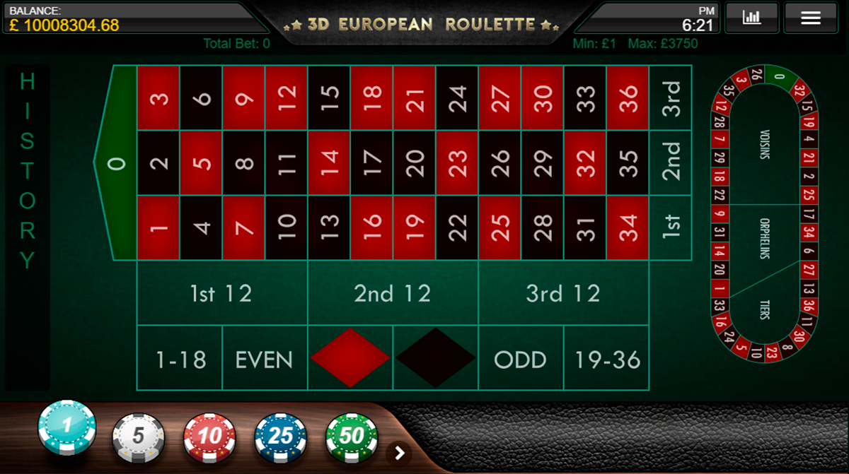 3d european roulette iron dog