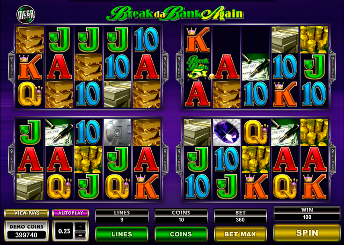 break da bank again megaspin microgaming