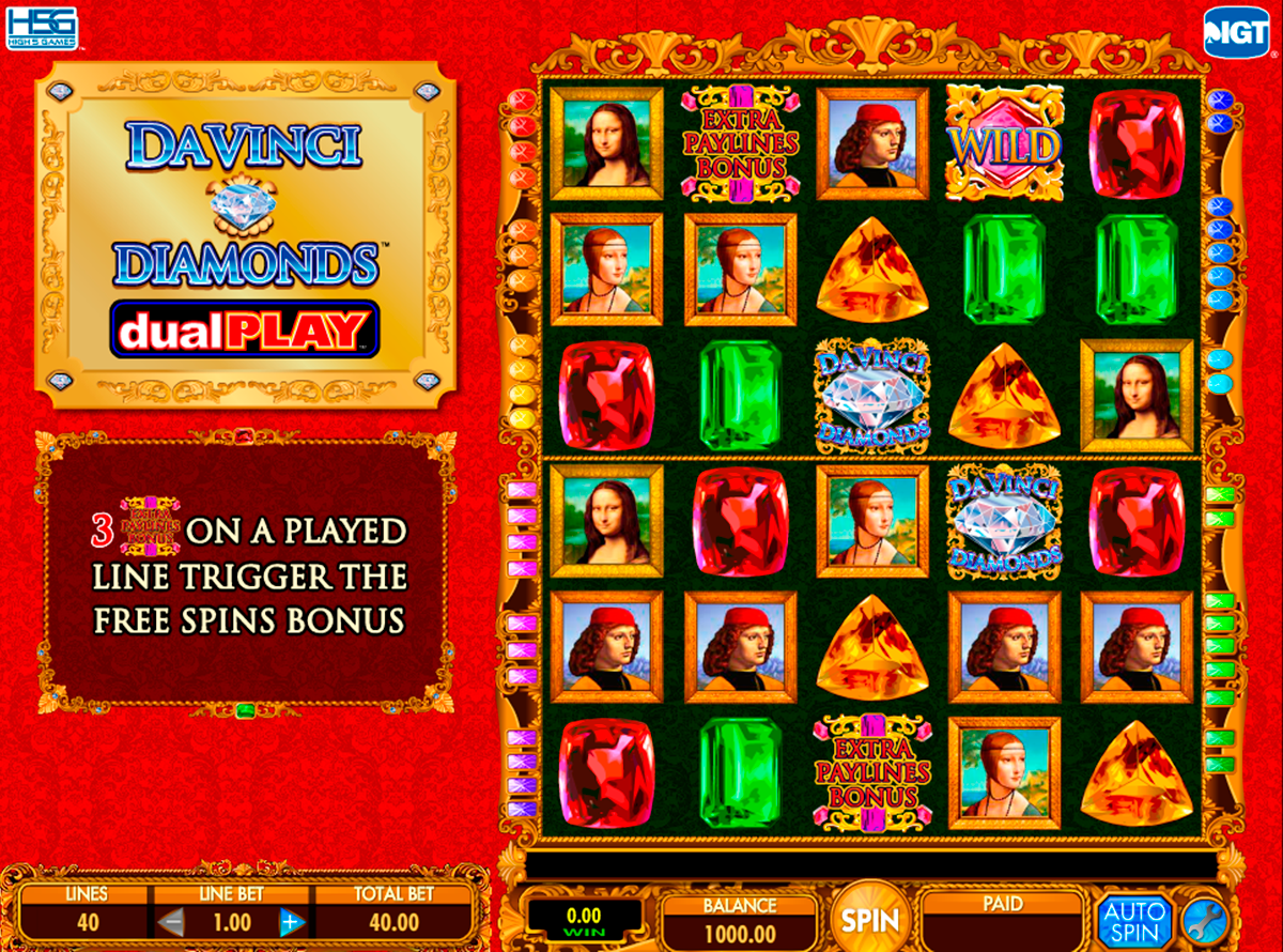 da vinci diamond dual play igt