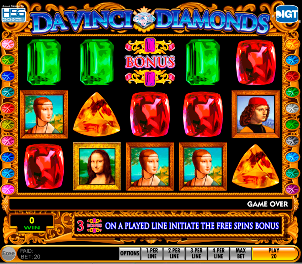 da vinci diamonds igt