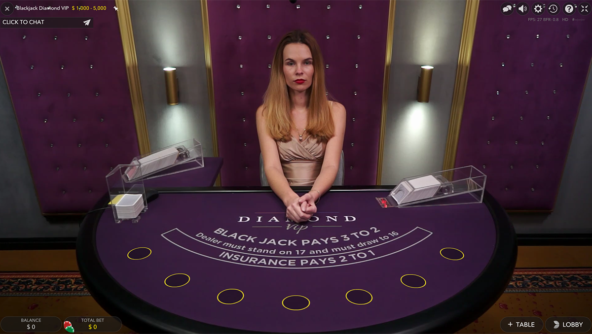 diamond vip live blackjack evolution gaming