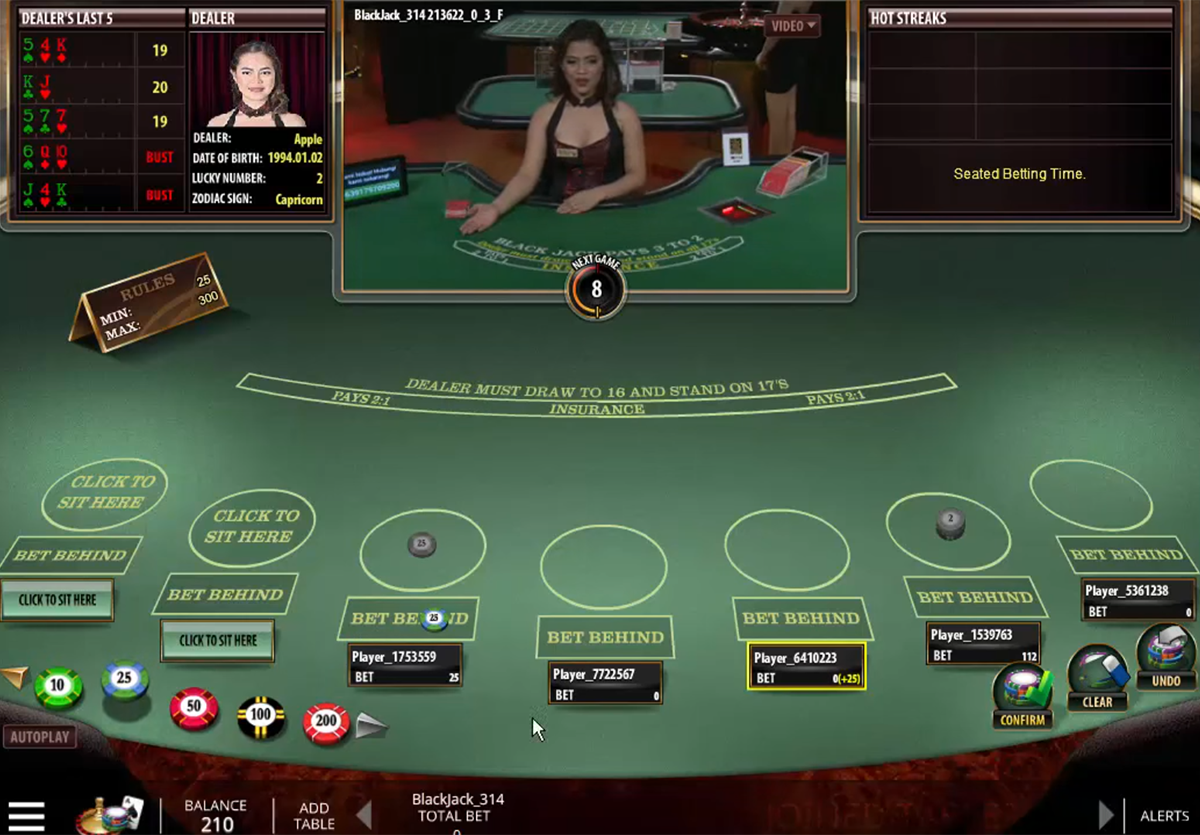 live blackjack microgaming
