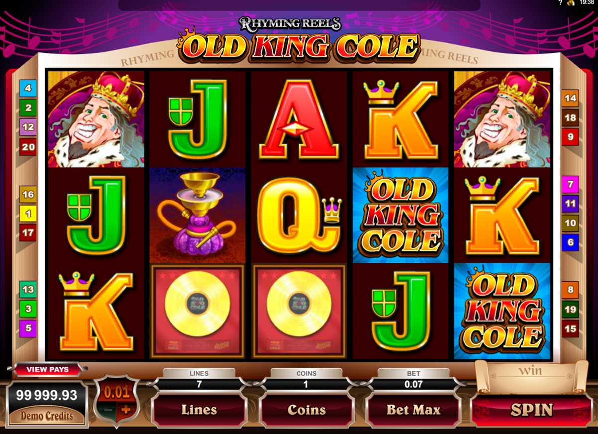 rhyming reels old king cole microgaming