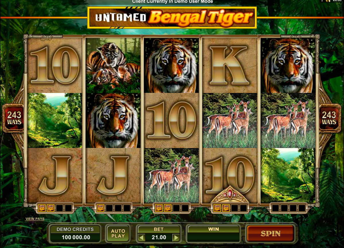 untamed bengal tiger microgaming