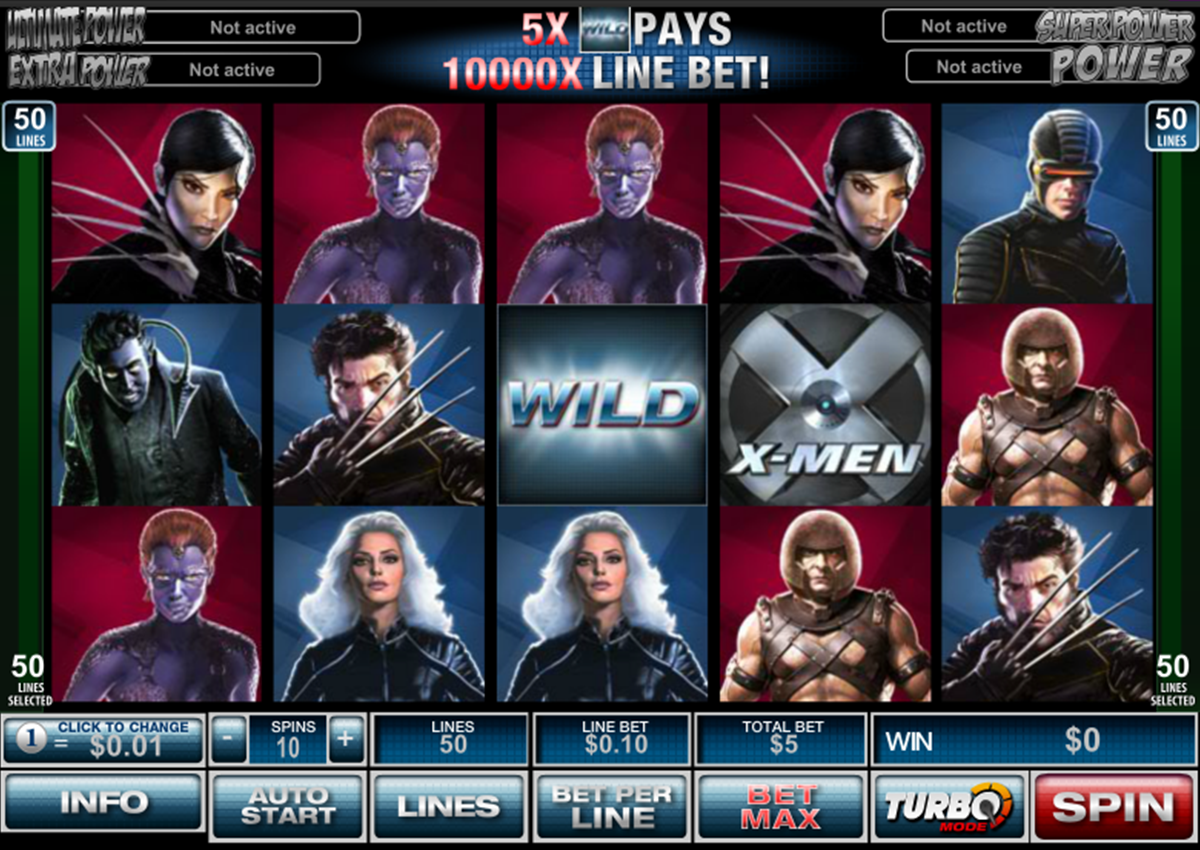 xmen 50 lines playtech